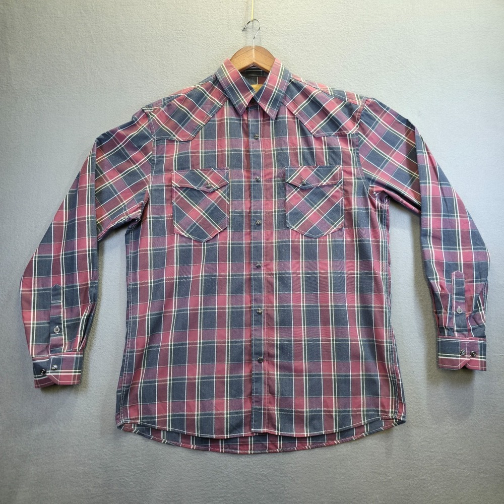 Gunnison Creek Men's Plaid Long Sleeve Pearl Snap Western‎ Shirt Size Medium